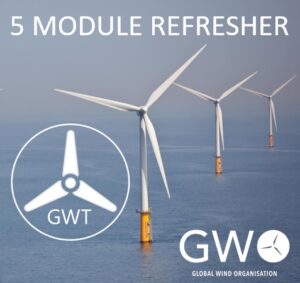 Gwo Training All 5 Modules Showing Gwo Logo On Offshore Wind Turbine